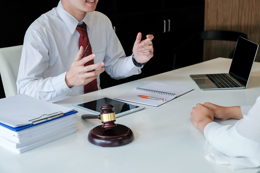 A lawyer providing consultation services to their client