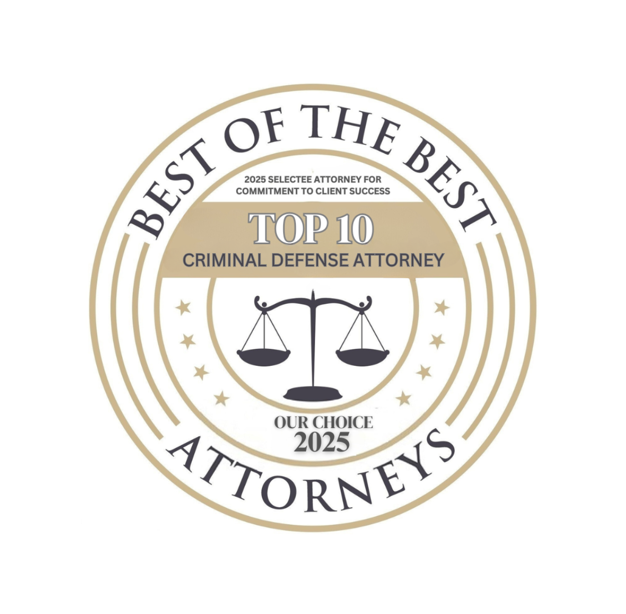 Best of the Best Attorneys -- Top 10 Criminal Defense Attorney 2025